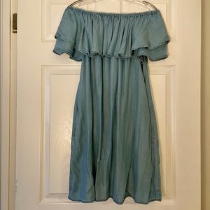 Sneak Peek - Off the Shoulder Chambray Dress